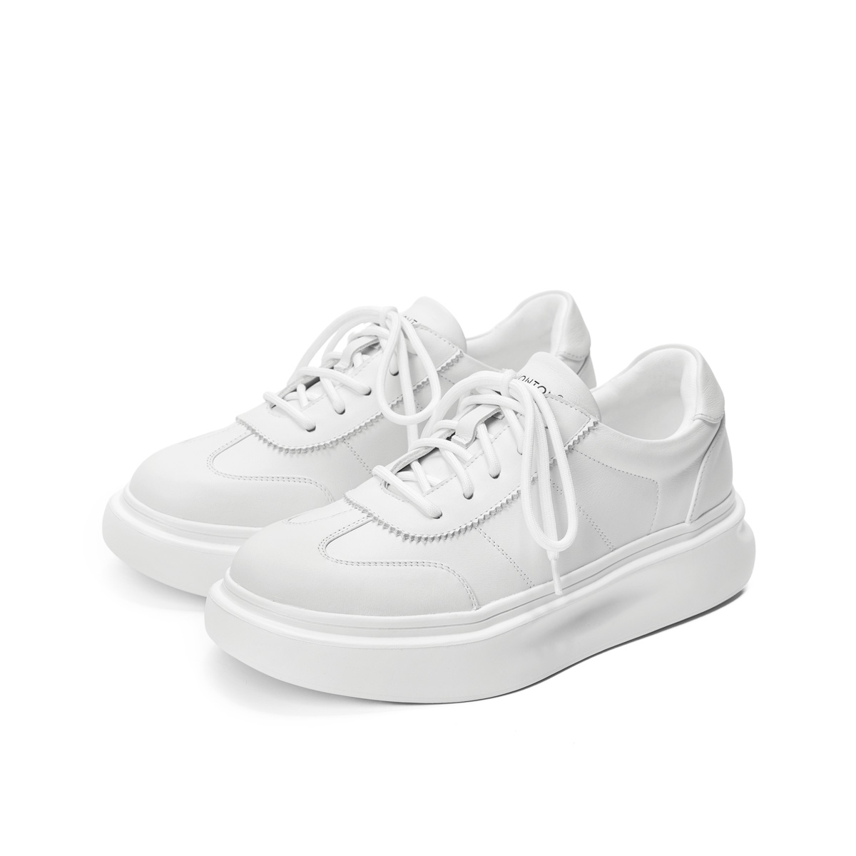 1 leather white sneakers - Image 1